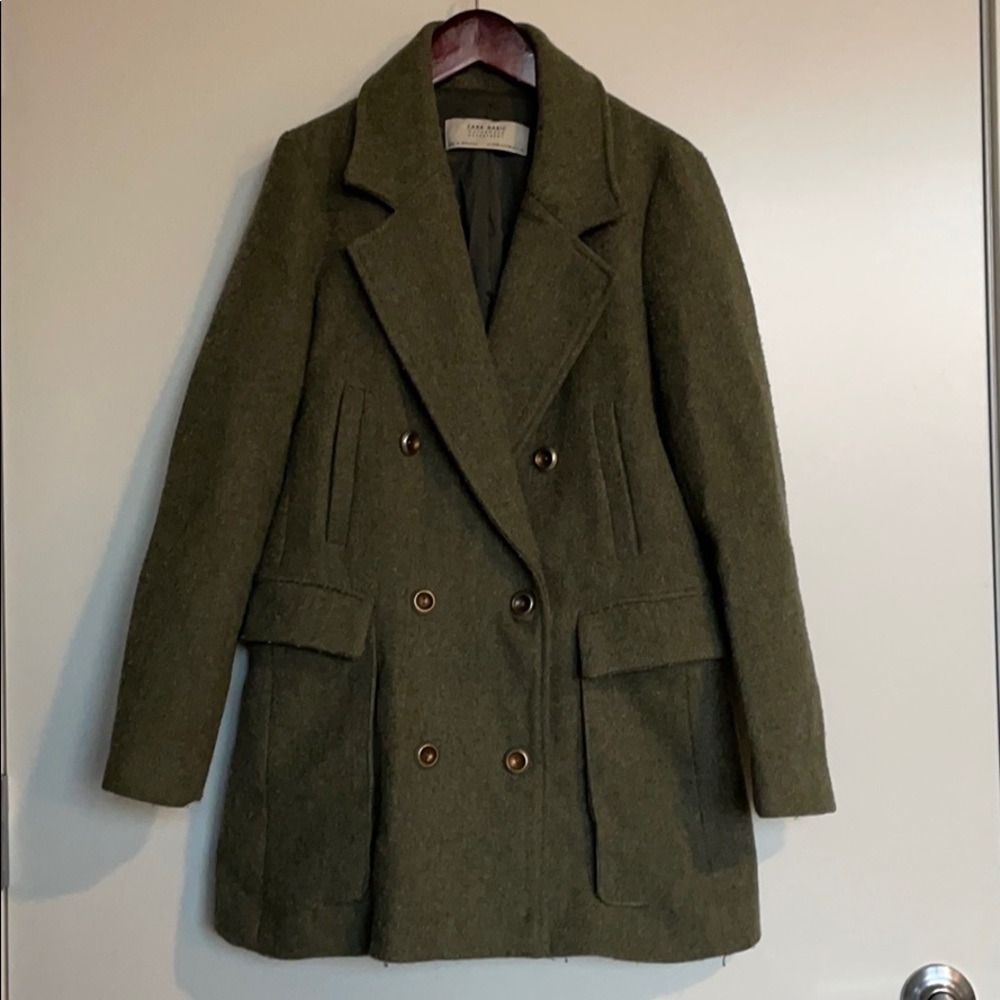 Zara Military Wool Peacoat XS